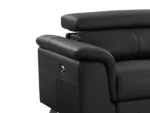 Canapé 3 places relax électrique en cuir de vachette noir BREYT II – Image 6