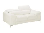 Canapé 2 places en cuir SOLANGE - Blanc – Image 2