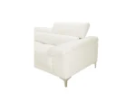 Canapé 2 places en cuir SOLANGE - Blanc – Image 3