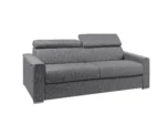 Canapé 4 places convertible express en tissu gris - couchage lattes larges 160 cm - Matelas 22 cm avec mémoire de forme VIZIR – Image 3
