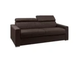 Canapé 4 places convertible express en tissu marron - couchage lattes larges 160 cm - Matelas 22 cm avec mémoire de forme VIZIR – Image 4