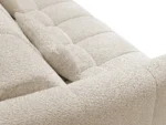 Canapé 3 places convertible express en tissu bouclette beige - Couchage 140 cm - Matelas 13 cm RETUNA II – Image 5