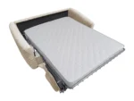Canapé 3 places convertible express en tissu bouclette beige - Couchage 140 cm - Matelas 13 cm RETUNA II – Image 4