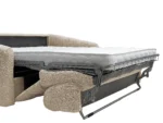 Canapé 3 places convertible express en tissu bouclette beige - Couchage 140 cm - Matelas 13 cm RETUNA II – Image 6