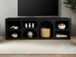 Meuble TV avec 7 niches - Noir - LUELA – Image 6