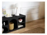 Meuble TV avec 7 niches - Noir - LUELA – Image 4