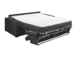 Canapé 4 places convertible express en tissu marron - couchage lattes larges 160 cm - Matelas 22 cm avec mémoire de forme VIZIR – Image 5