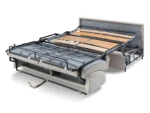 Canapé 4 places convertible express en tissu gris - couchage lattes larges 160 cm - Matelas 22 cm avec mémoire de forme VIZIR – Image 5
