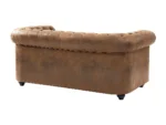Canapé 2 places CHESTERFIELD en microfibre aspect cuir vieilli – Image 4
