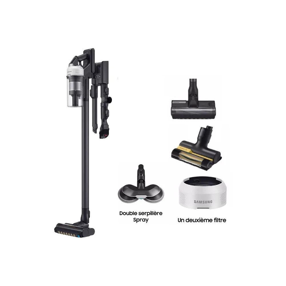 8806095797670_h_f_l_0.webp Aspirateur balai SAMSUNG Pack Jet 85 Pet + Double serpillière spray + 2ème filtre – Image 1