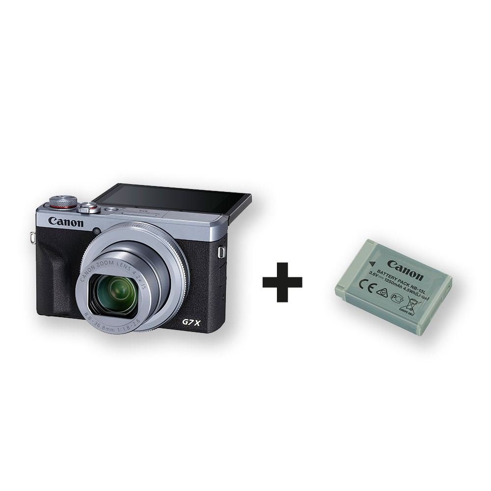 Compact-pour-Vlogging-Canon-PowerShot-G7X-Mark-III-Silver-2eme-batterie.jpg Compact pour Vlogging Canon PowerShot G7X Mark III Silver + 2éme batterie – Image 1