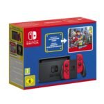 Console Nintendo Switch rouge + Code de téléchargement Super Mario Odyssey  + autocollants Super Mario Bros.