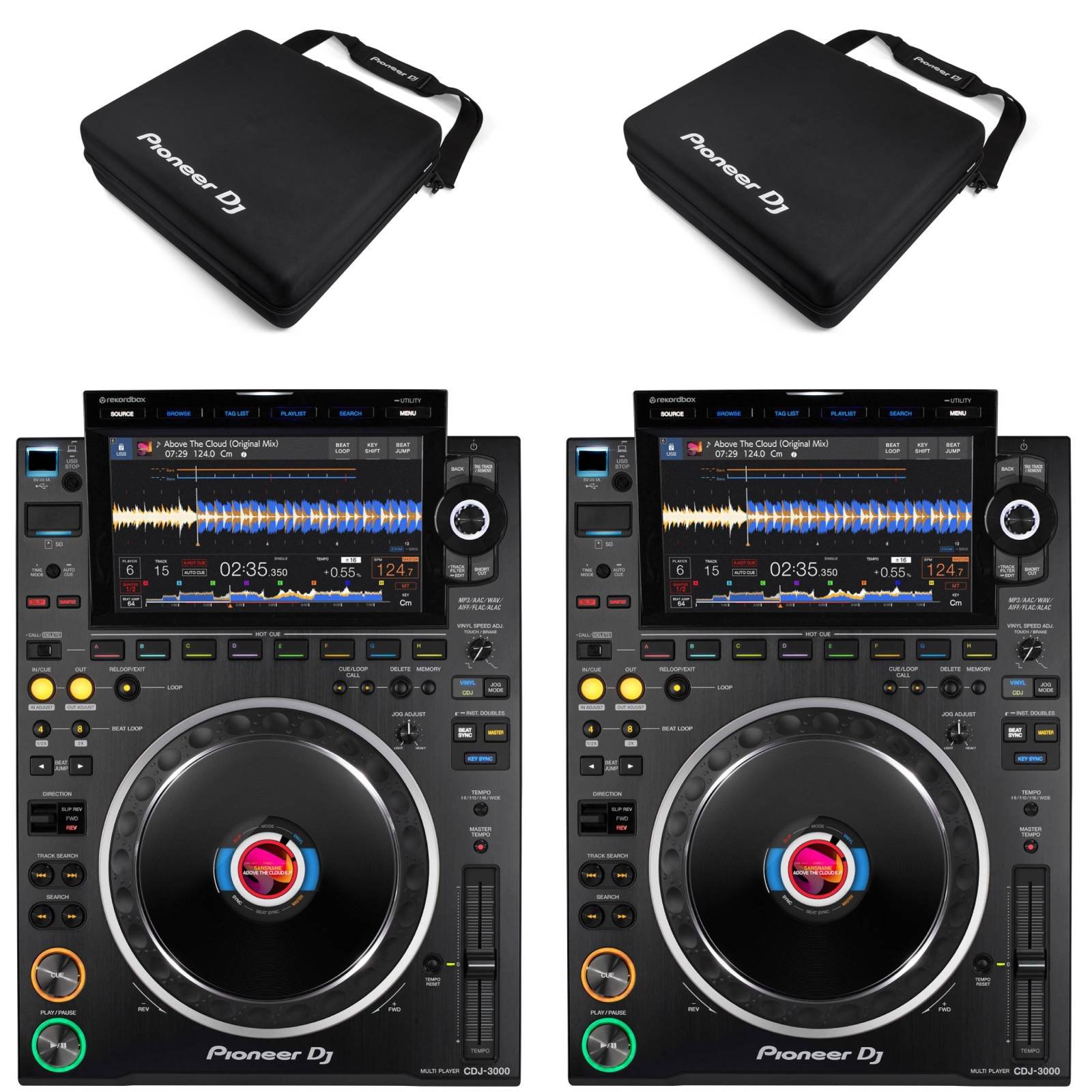 PACKPIONEERDJCDJ30002BAG.jpeg Pioneer Dj 2 X Cdj-3000 + 2 X Housse Protection Djc-3000 – Image 1