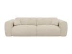 Canapé 4 places convertible express en velours côtelé beige - Matelas 13 cm mémoire de forme POGNIA – Image 3