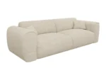 Canapé 4 places convertible express en velours côtelé beige - Matelas 13 cm mémoire de forme POGNIA – Image 4