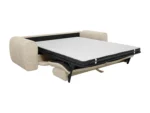 Canapé 4 places convertible express en velours côtelé beige - Matelas 13 cm mémoire de forme POGNIA – Image 5